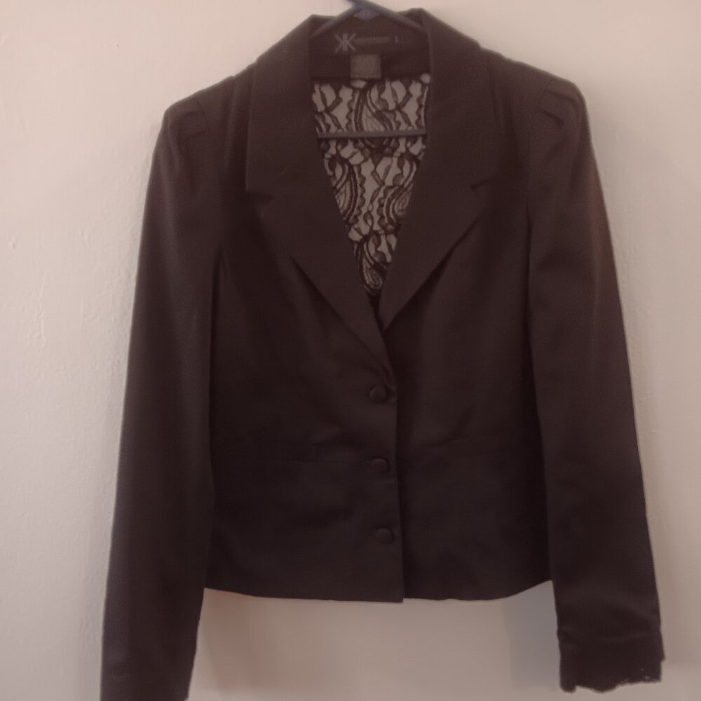 Kardashian Kollection Black Lace Detail Blazer- Size Large